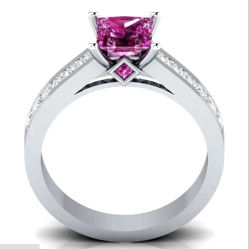 New Women Fashion Noble Ruby Ring Gold-Plated Jewelry Engagement Ring