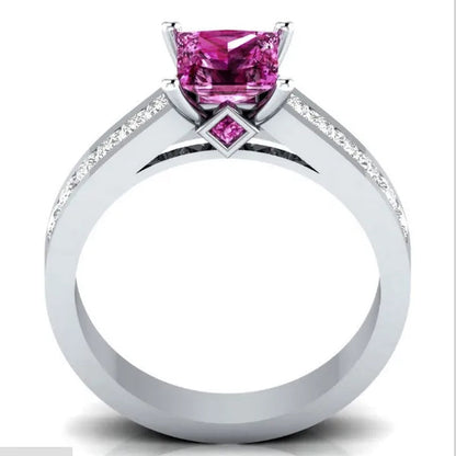 New Women Fashion Noble Ruby Ring Gold-Plated Jewelry Engagement Ring