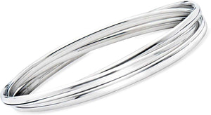 Italian Sterling Silver Rolling Bangle Bracelet. 7.5 Inches