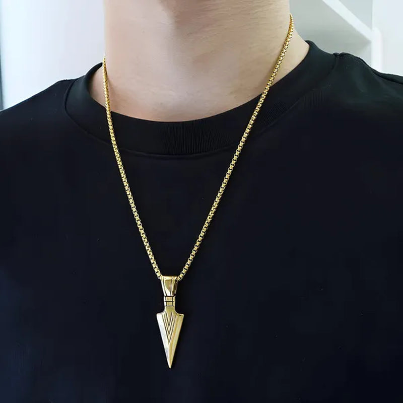 Men's Fashion Jewelry Black Gold Silver Color Pendant Long Chain Necklaces Mens Necklaces