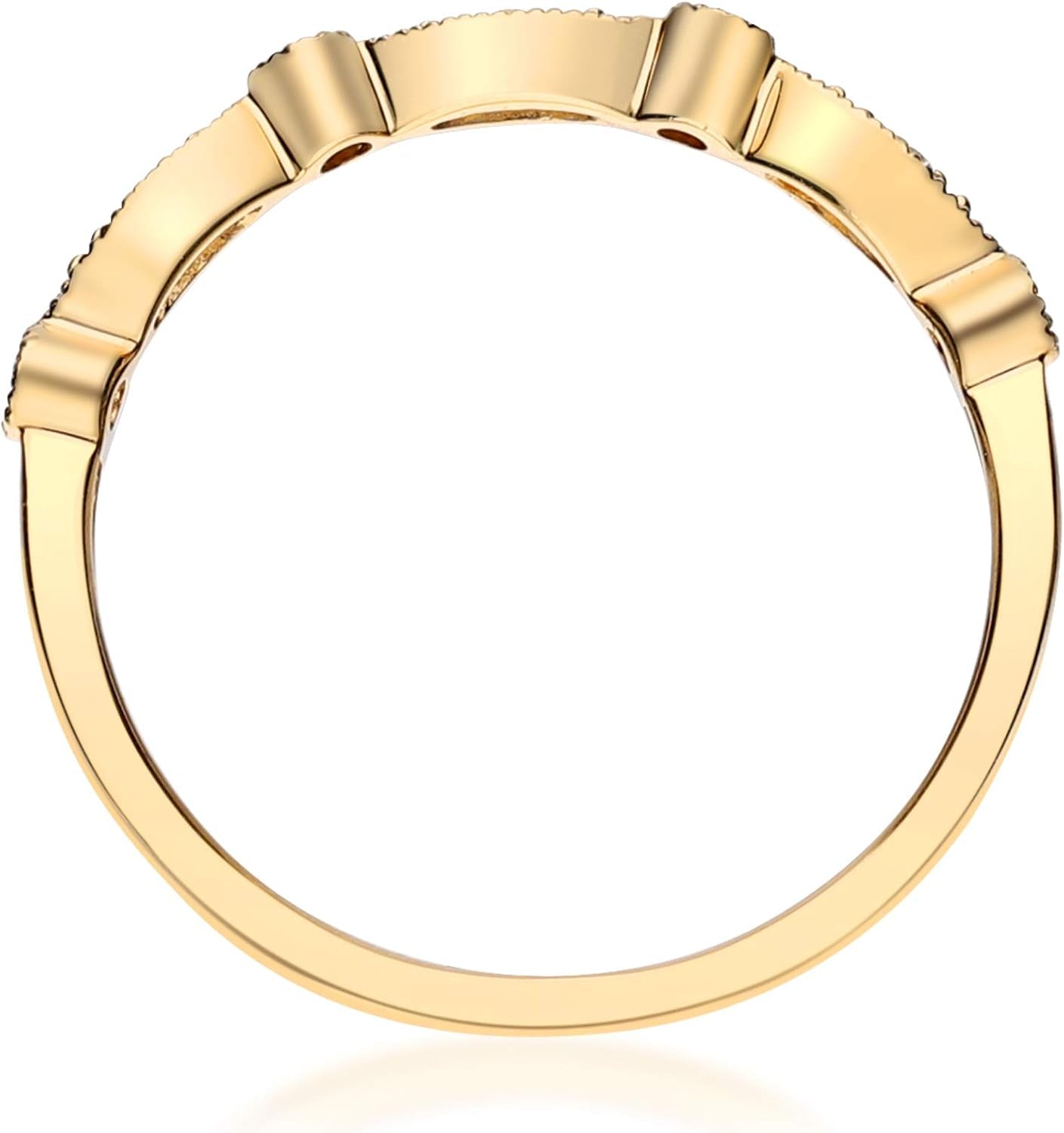 14K Yellow Gold Natural White Diamond Ring for Women Holiday Gifts | Ethically, Authentically & Organically Sourced (Round-Cut) Shaped Diamond Hand-Crafted Jewelry for Her | Diamond Ring for Women Holiday Gifts