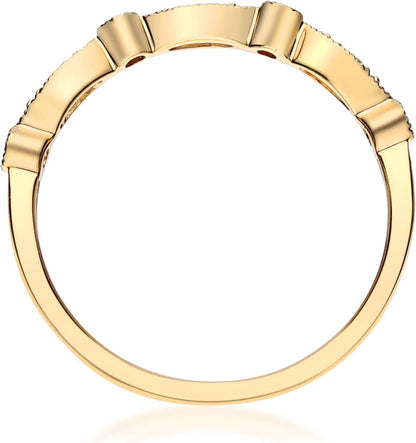 14K Yellow Gold Natural White Diamond Ring for Women Holiday Gifts | Ethically, Authentically & Organically Sourced (Round-Cut) Shaped Diamond Hand-Crafted Jewelry for Her | Diamond Ring for Women Holiday Gifts