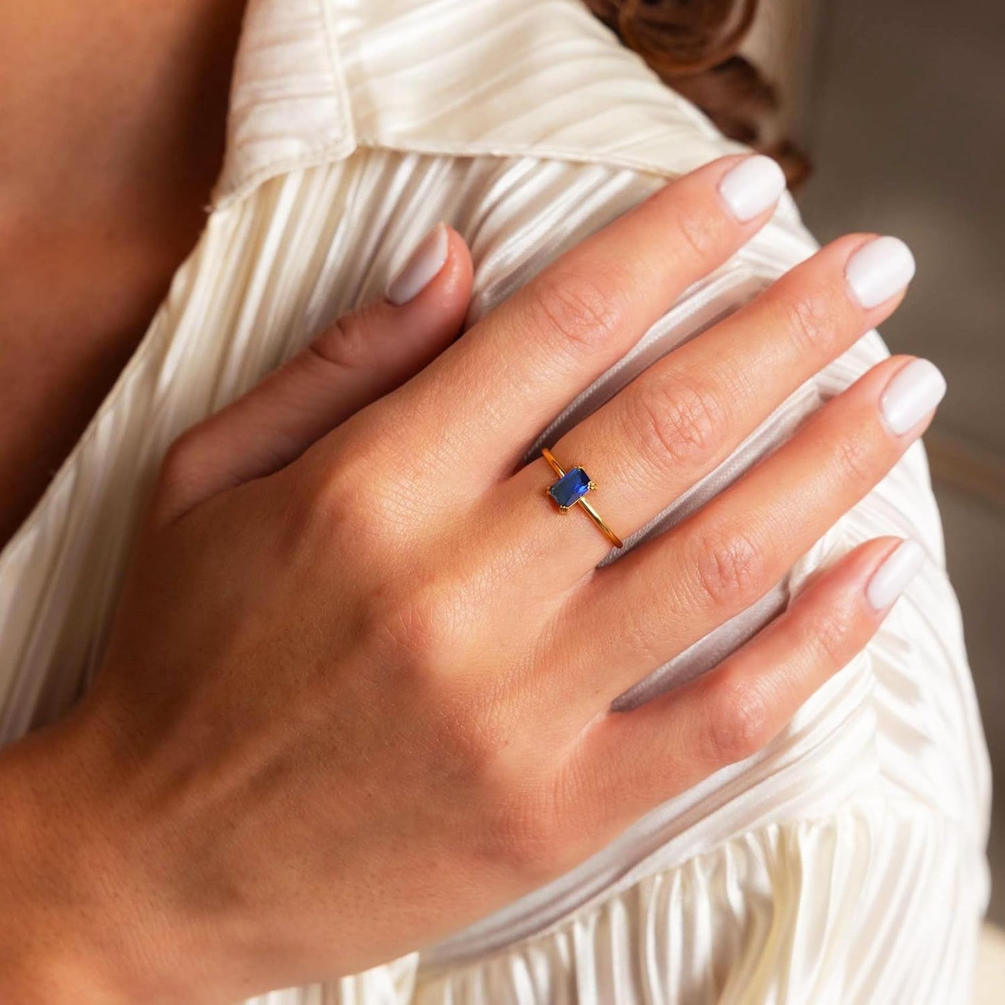 Gold Birthstone Rings for Women Non Tarnish 14K Gold Plated Birthstone Ring Gold Emerald Rings for Birthday Gifts Trendy Stuff Dainty Birthstone Rings Personalized Jewelry Gifts