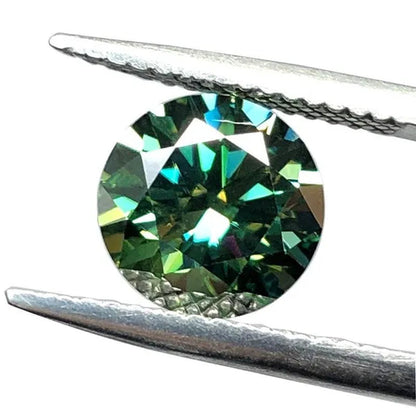 6.5Mm 8Mm 9Mm 10Mm Cheapest Green Color with Yellow Light round Brilliant Cut Moissanites Loose Stone