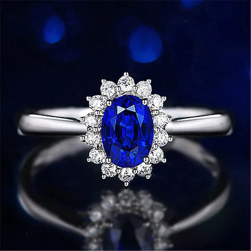 New Ruby Diana Sunflower Lady Ring Classic Living Mouth Design Women'S Ring
