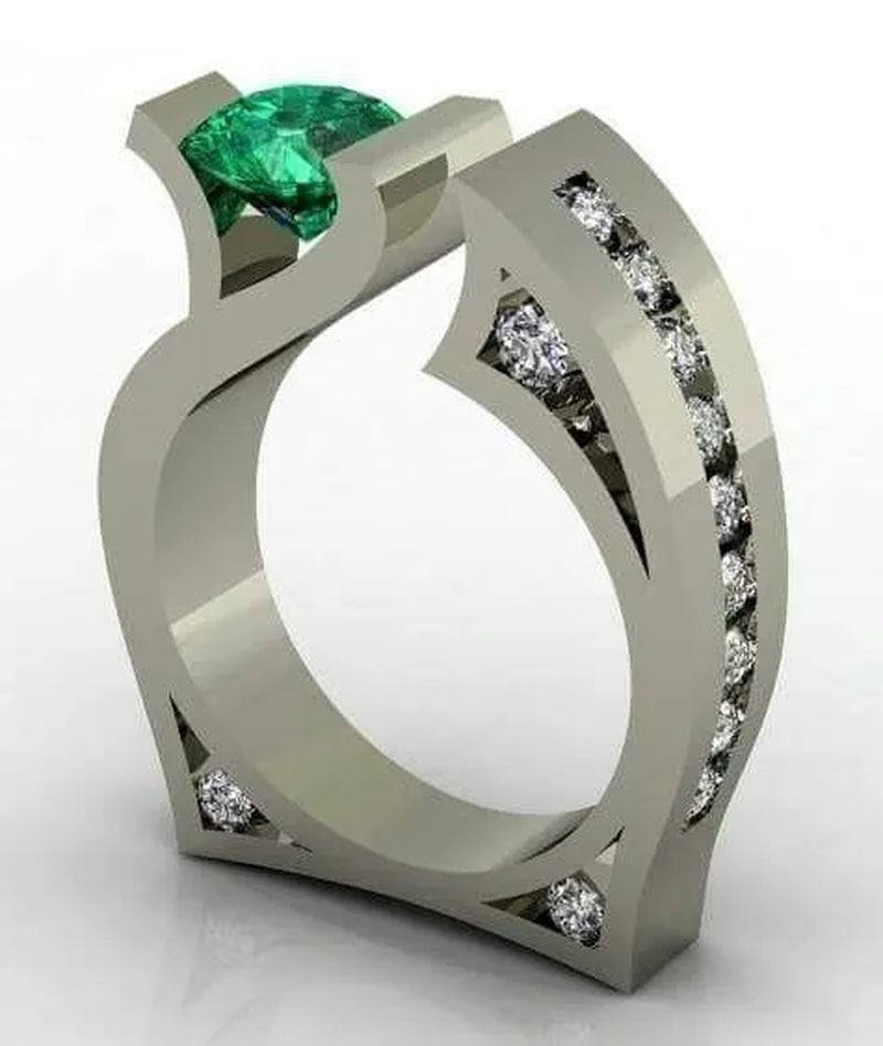 exquisite  Women's 925 sterling silver  Opening Diamond Ring Fashion tsavorite Jewelry anniversary Gift proposal Engagement Wedding Band Rings
