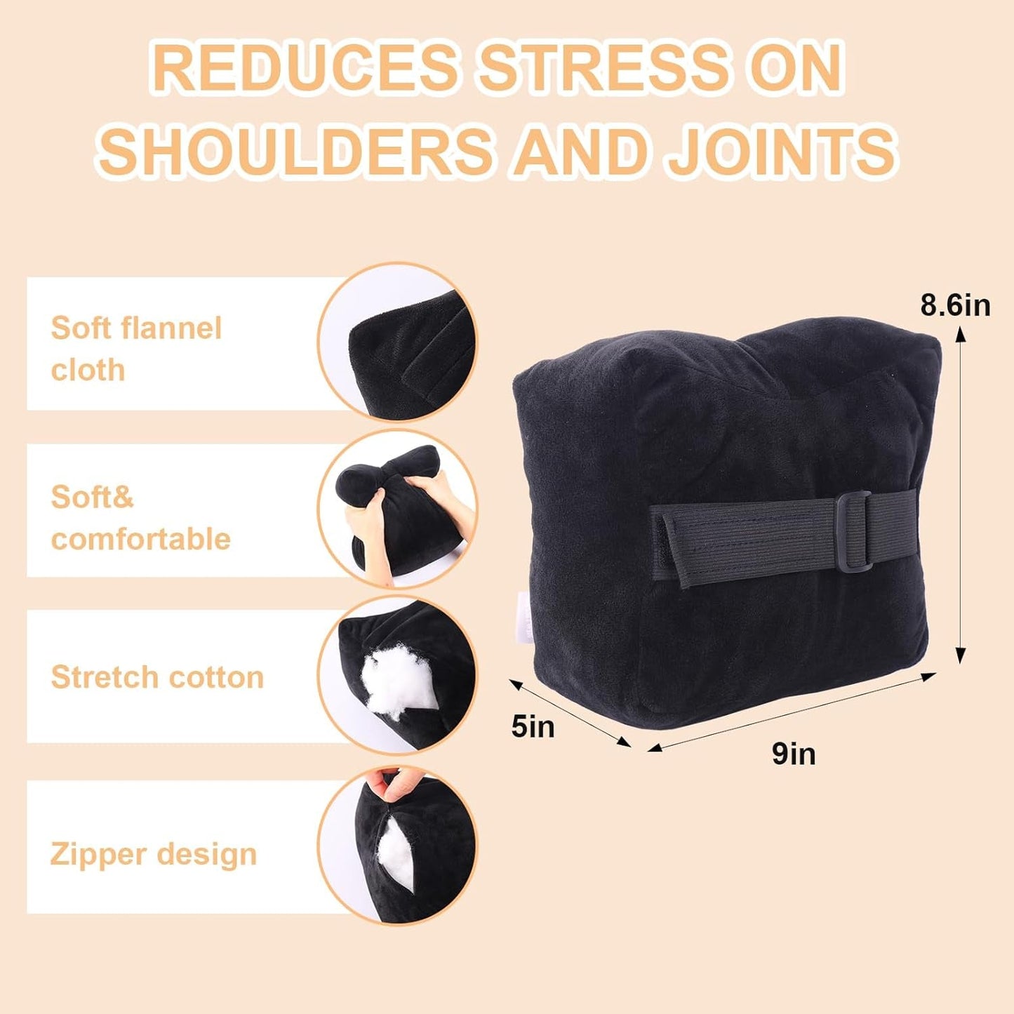 Post Shoulder Surgery Pillow for Shoulder Pain Relief Support Rotator Cuff Brace Pillow for Side Sleeper Comfortable Armpit Surgery Recovery Supplies for Sitting & Sleeping (Black)