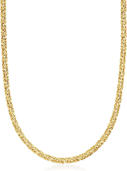10Kt Yellow Gold Byzantine Necklace