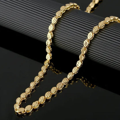 Thick Chain Length 53cm Width 4mm Ethiopian Necklace 18K Gold Plated African Eritrea Chunky Necklace