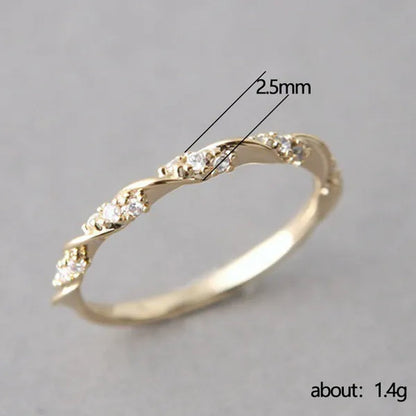 Simple and Exquisite Fashion Three-color Rose Gold Gold Silver Women's Ring, Cute Princess Ring Elegant Promise Ring, The Best Choice for Girlfriend Gifts. Size US5-11