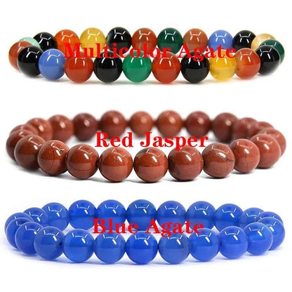 6Mm 8Mm Natural Stone Chakra Beaded Charm Bracelets Tiger Eye Amethyst Lapis Lazuli round Beads Bracelet Women Yoga Jewelry