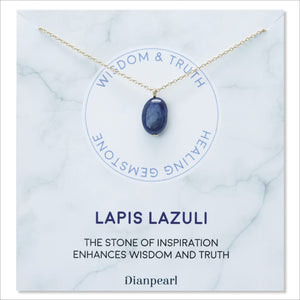 [Premium Gemstone] Lapis Lazuli Necklace, Best Friend Necklace, Gemstone Necklace, Friendship Necklace, Gold Dainty Necklace, February Birthstone, Natural Stone, Healing Crystal, Lapis Lazuli