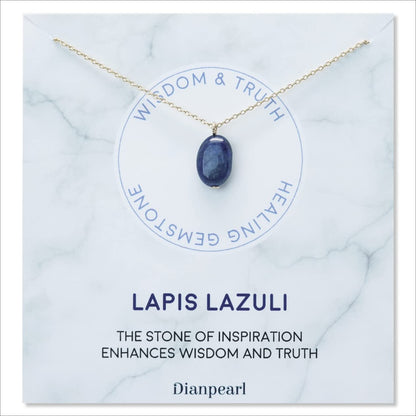 [Premium Gemstone] Lapis Lazuli Necklace, Best Friend Necklace, Gemstone Necklace, Friendship Necklace, Gold Dainty Necklace, February Birthstone, Natural Stone, Healing Crystal, Lapis Lazuli