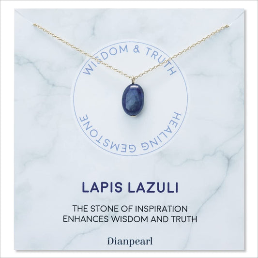 [Premium Gemstone] Lapis Lazuli Necklace, Best Friend Necklace, Gemstone Necklace, Friendship Necklace, Gold Dainty Necklace, February Birthstone, Natural Stone, Healing Crystal, Lapis Lazuli