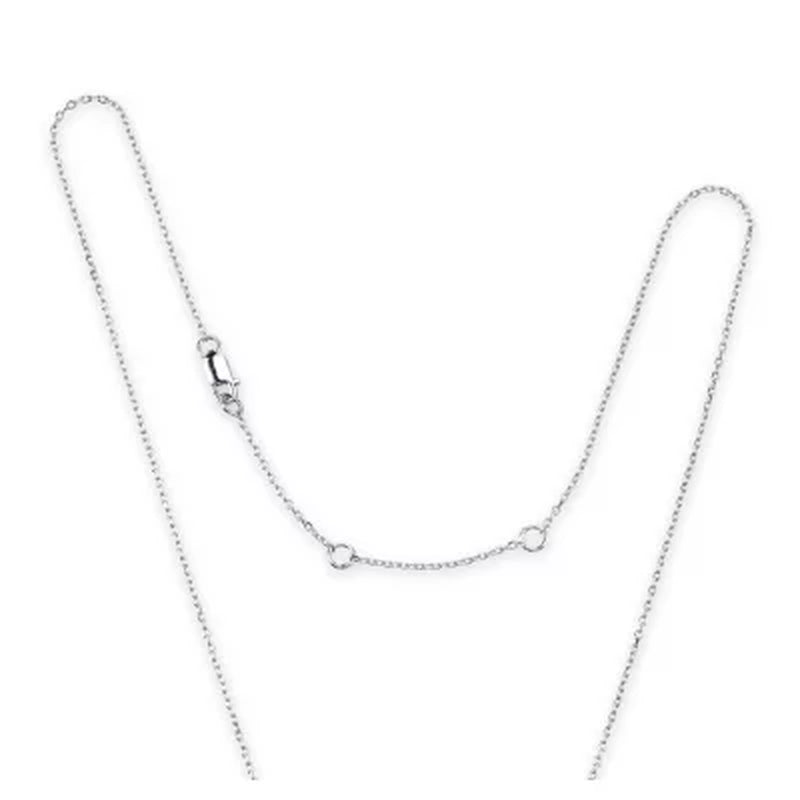 925 Sterling Silver Lab Created Emerald and 0.08 CT. T.W. Diamond Necklace