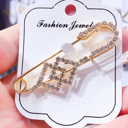 Women Brooch Pins Sweater Shawl Clips Crystal Brooches, Safety Pins Dress Shirt Clips for Women Rhinestone brooch women's anti slip button clothing accessories