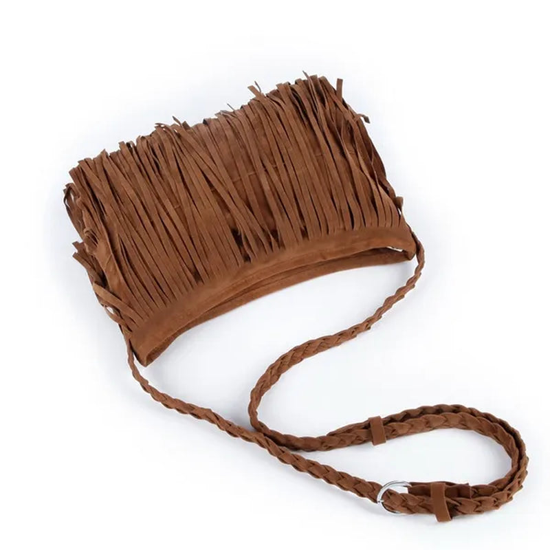 Womens Fashion Faux Suede Fringe Tassel Shoulder Bag Beach Handbags Messenger Bag（6 Colors）