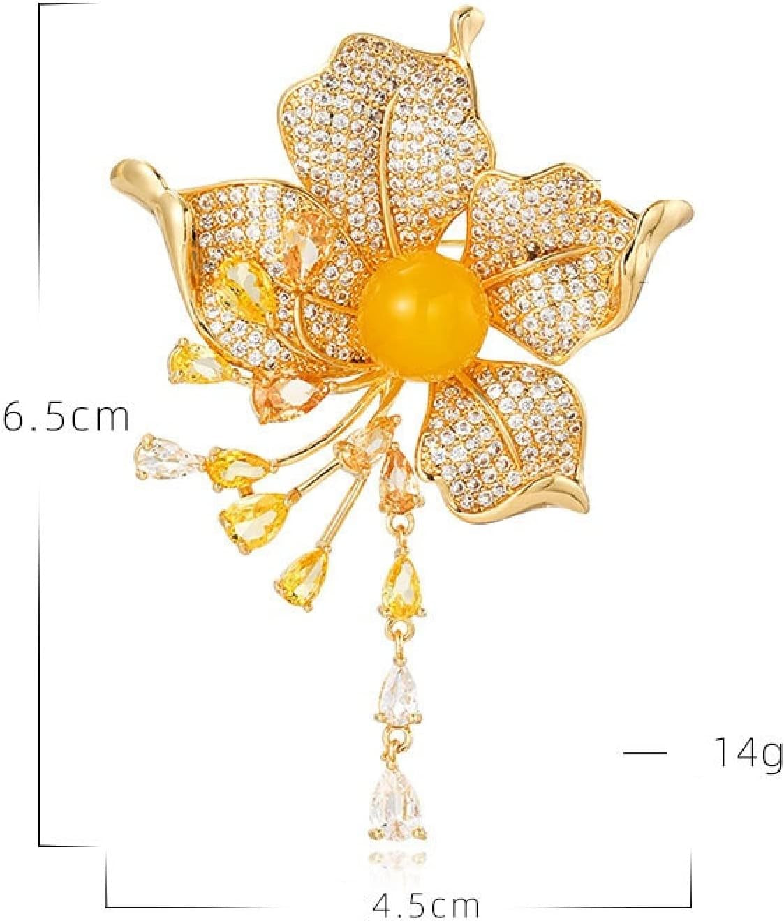 Tassels Collar Pins Flash Diamond Tassel Brooch Corsage Women'S anti Lost Brooch Accessories Silver