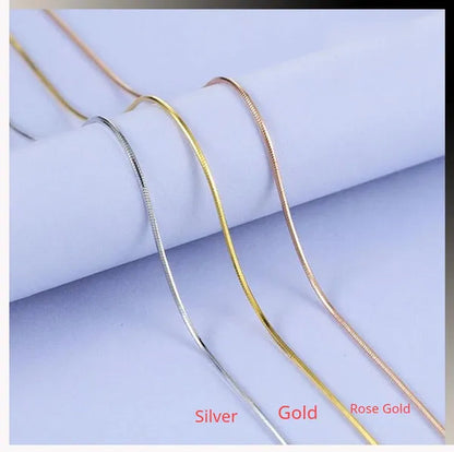 Best Ladies Chain Necklace Solid Surface Filled with 18K Gold and Italian 925 Sterling Silver Jewelry Figaro Snake Chain Necklace Fine Jewelry Length: 16-30 Inches