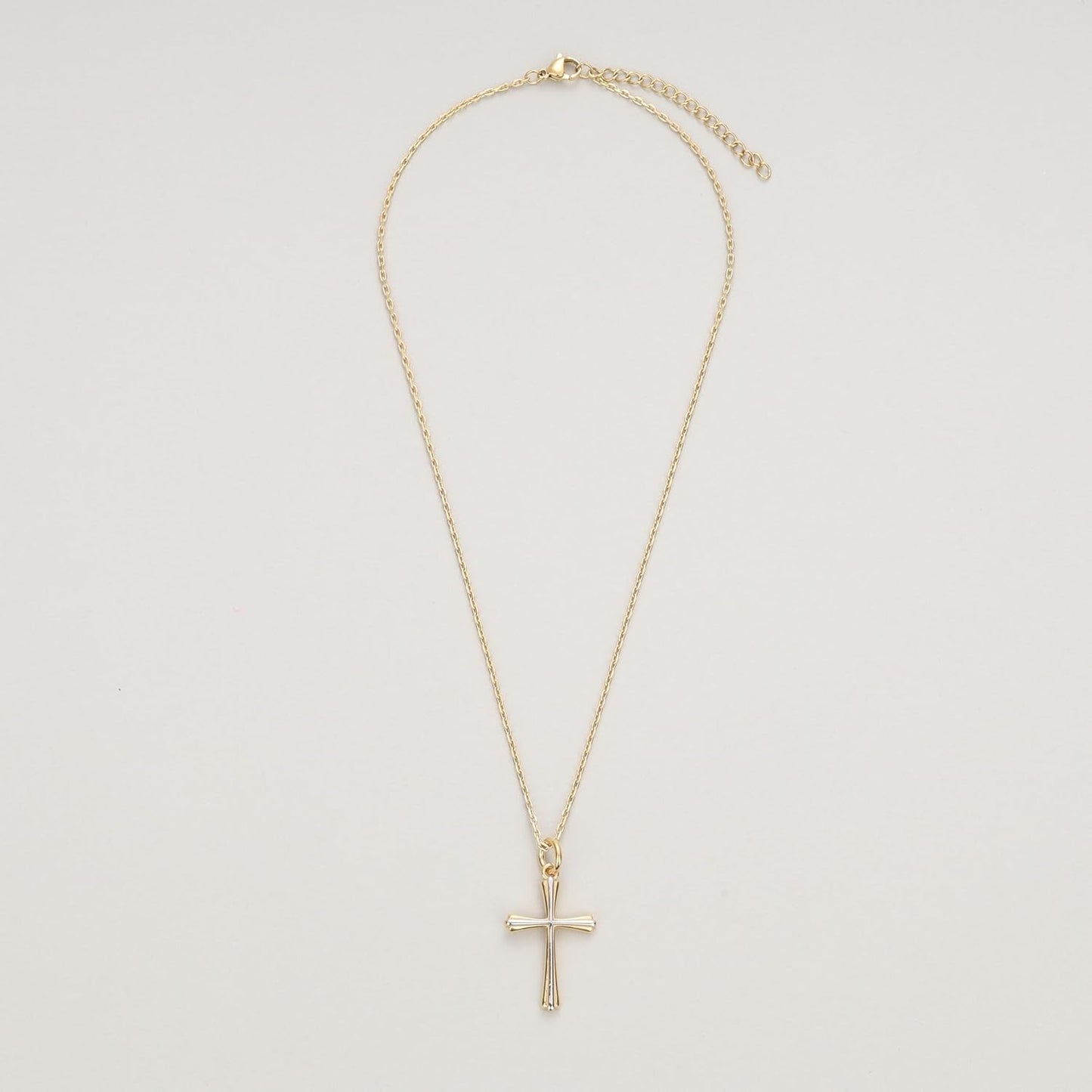 18K Gold Plated Stainless Steel Cross Necklace for Women, Dainty Cross Pendant Confirmation Necklace