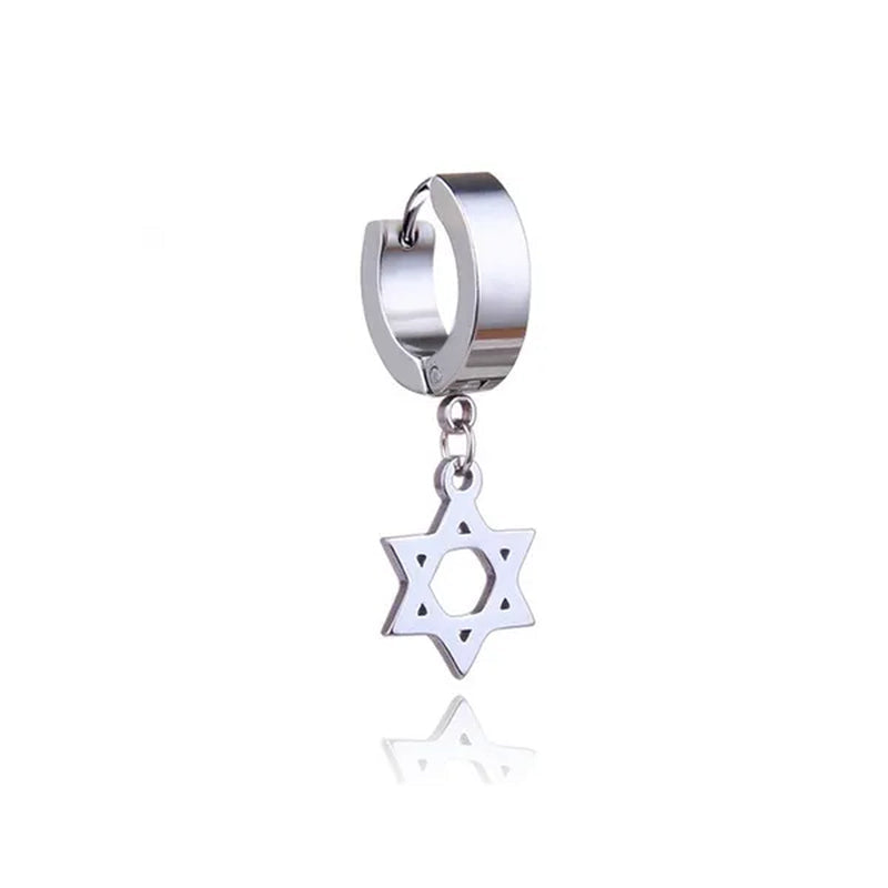 Stainless Steel Cross Ear Studs Black Sliver Earrings Ear Ring Jewelry Decoration Black Tassels Cross Unisex Hip Hop Rock Style for Women and Men 4 Styles
