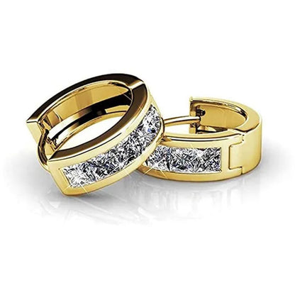 1 Pair Silver Plated White Sapphire Hoop Earrings for Bridal Engagement Wedding Women Earrings Jewelry Gift