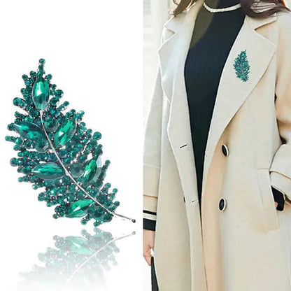 Leaves Brooches Fashion New Creative Leaf Brooch Elegant Trend Women'S Antique Silk Scarf Button Accessory Pin