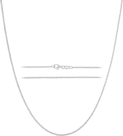 Solid 925 Sterling Silver Chain Necklace - Diamond Cut Cable Link Chain – 1.6Mm Thin, Dainty, for Women & Men with Lobster Clasp – Made in Italy, (16-30 Inch)