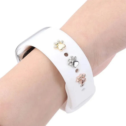 Metal Charms Watch Band Decoration Ring For Apple Diamond Ornament For iwatch Bracelet Silicone Strap Jewelry Accessories