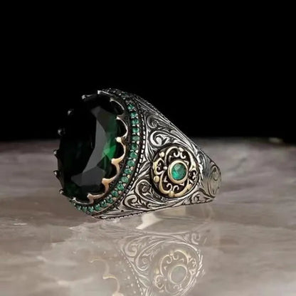 Men's Fashion Vintage  Ring Anniversary Gift Birthday Party Ring Groom Engagement Wedding High-end Jewelry Ring Size US5-14 Bague Homme