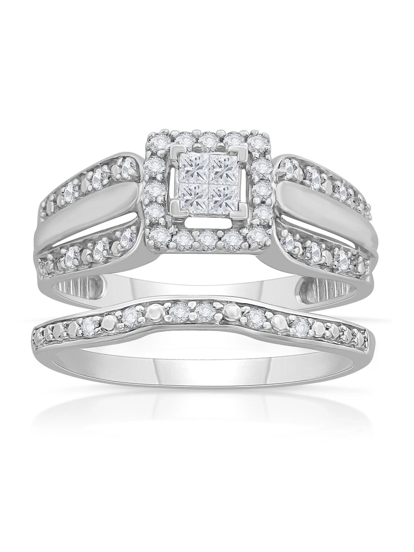 10K White Gold 1/3 Ct.T.W. Diamond Engagement Ring