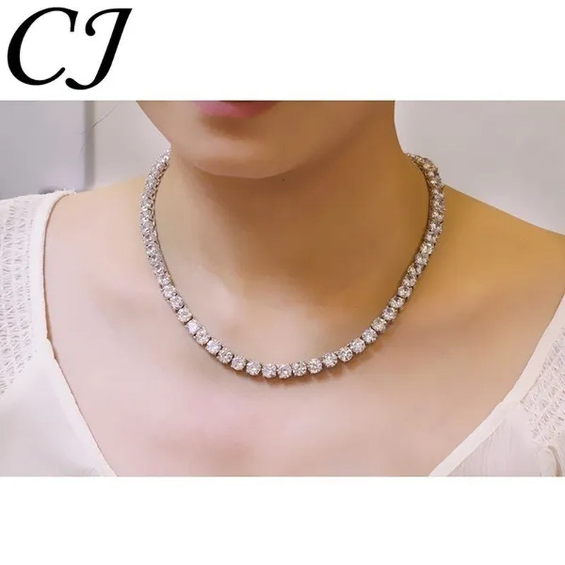 CANDICE Hot Sale White Gold Plated round CZ Stone Classic Women Wedding Necklace & Earrings Jewelry Set