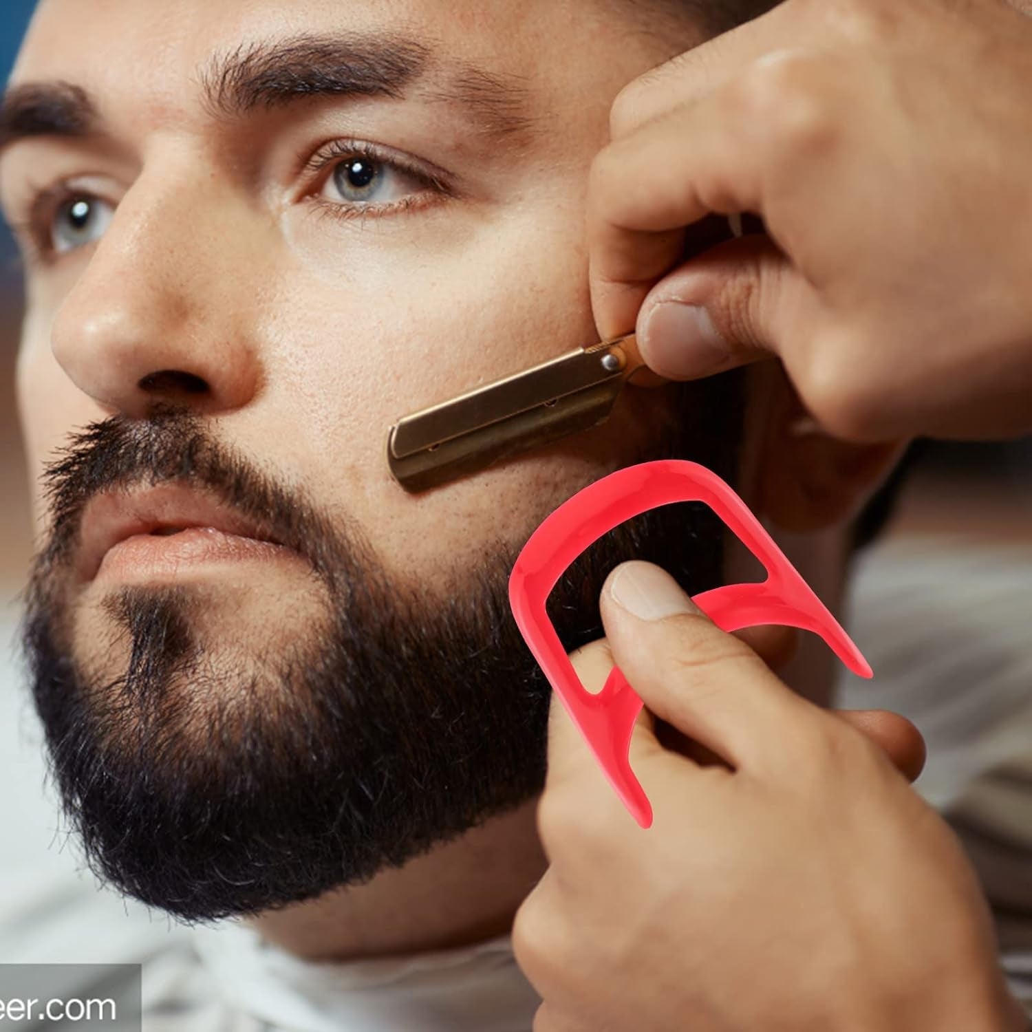 Goatee Shaving Template Shaping Edge up Tool for Goatee Trimming Lineup Beard Grooming Kit for Men One Size Fits All Self Cut Guide Use Barber Supplies 2Pcs
