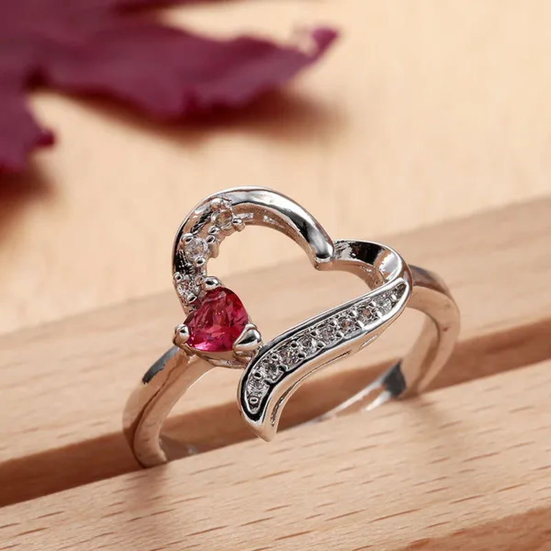 925 Sterling Silver  Wedding Jewelry Natural Ruby Gemstone Promise Ring