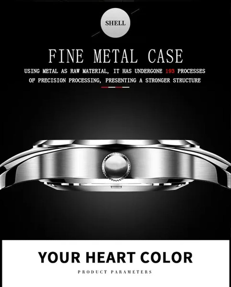 BINBOND Men's Fashion Quartz Watches Ultra Thin Diamond Stainless Steel Watch Waterproof Luminous Wrist Watch