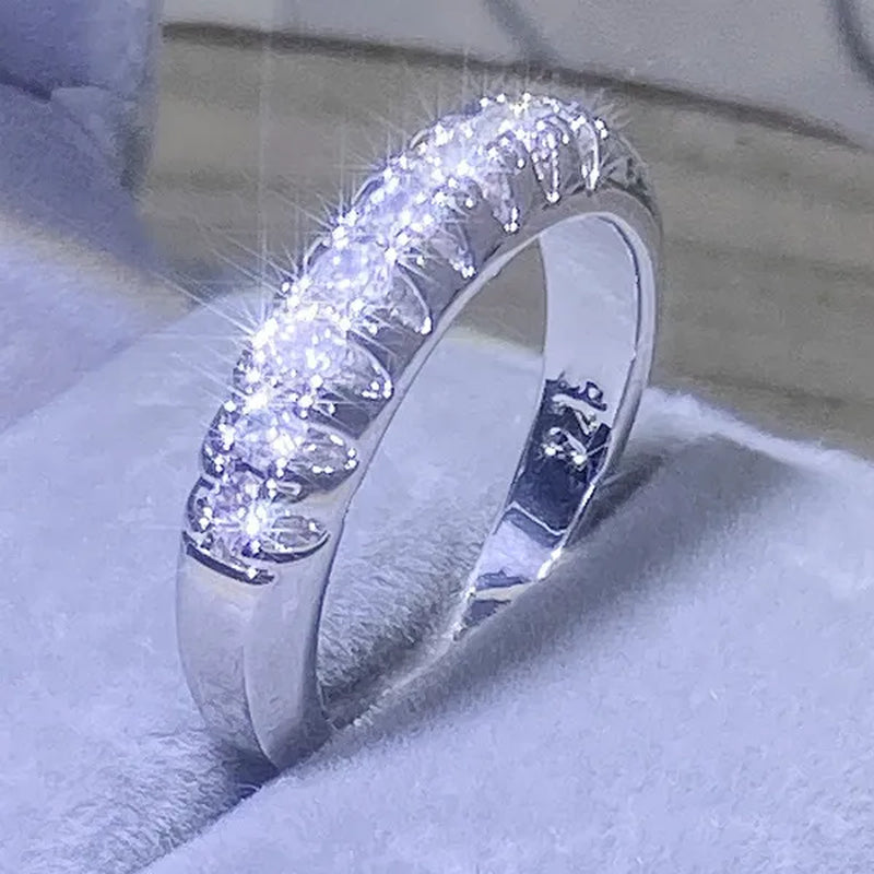 Luxury Womens Ring White Sapphire Wedding Band Engagement Diamond Ring Fine Jewelry Christmas Gift Size:6 7 8 9 10 ( 11 Colors ）