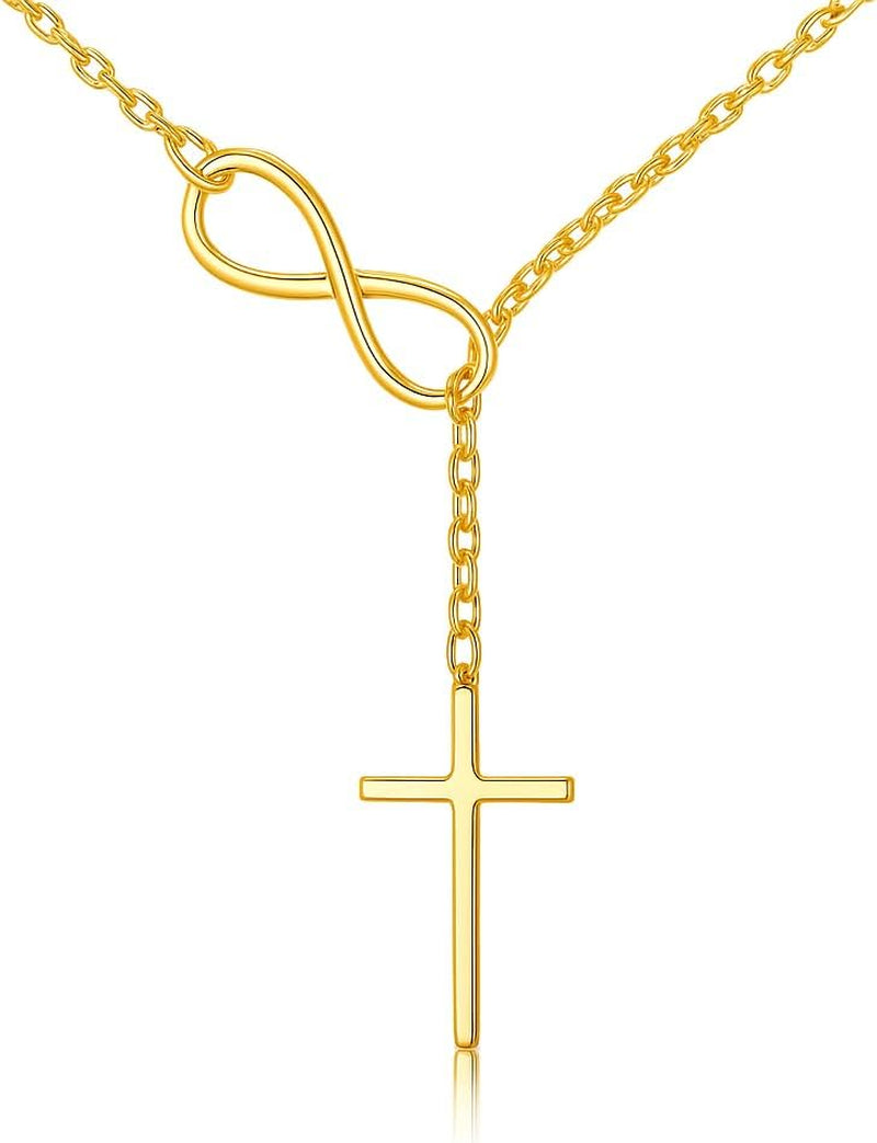 14K Gold Cross Necklace for Women Gold Necklace for Women Crucifix Chain Necklace Dainty Gold Chain