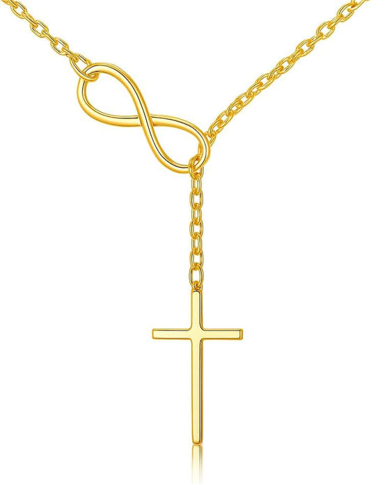 14K Gold Cross Necklace for Women Gold Necklace for Women Crucifix Chain Necklace Dainty Gold Chain