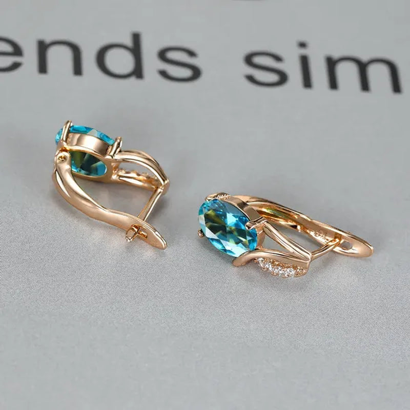 Stylish Oval Cut Aquamarine Emerald Sapphire Garnet Gemstone Hook Earrings 14K Gold Filled Multicolor Birthstone Diamond Bride Wedding Jewelry Gifts