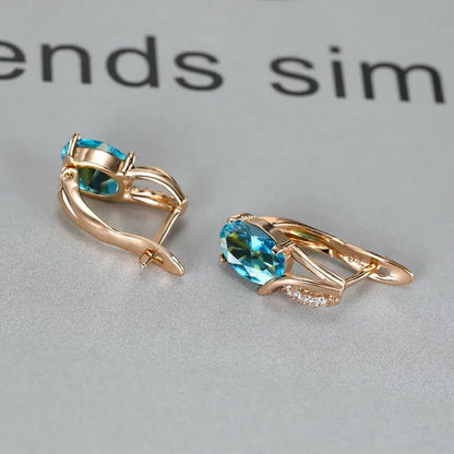 Stylish Oval Cut Aquamarine Emerald Sapphire Garnet Gemstone Hook Earrings 14K Gold Filled Multicolor Birthstone Diamond Bride Wedding Jewelry Gifts