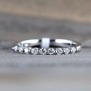Fashion Half Eternity Zircon Ring Romantic Bride Proposal Engagement Wedding Band Anniversary Gift