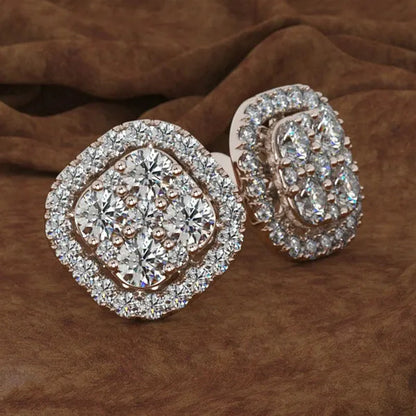 Classic Wedding Jewelry Set Stud Earrings + Pendant Necklace + Ring Lady Fashion Party Accessories