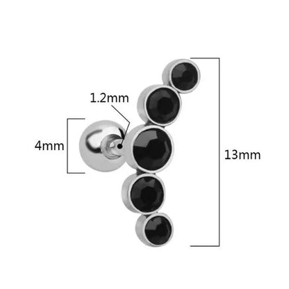 Ear Studs Piercing Tragus Diamonds Stainless Steel Earrings Cartilage Helix Small Ball Bullet Ear Bone Earring