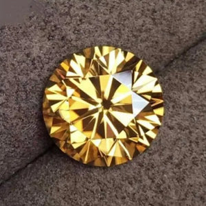 2Pcs/Set 6.5Mm 1Ct Yellow Diamond round Excellent Cut Loose Gemstone