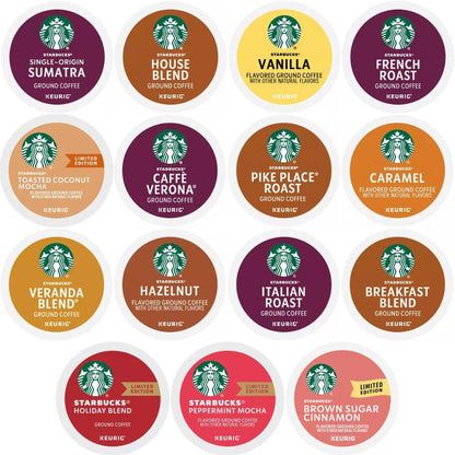 30 Count—Starbucks Variety Pack Sampler K-Cup Coffee Pods—Including Starbucks Blonde, Medium, Dark Roast, Flavored & Holiday Blend Coffee—For Keurig Brewers—1 Box (15 Unique Flavors)