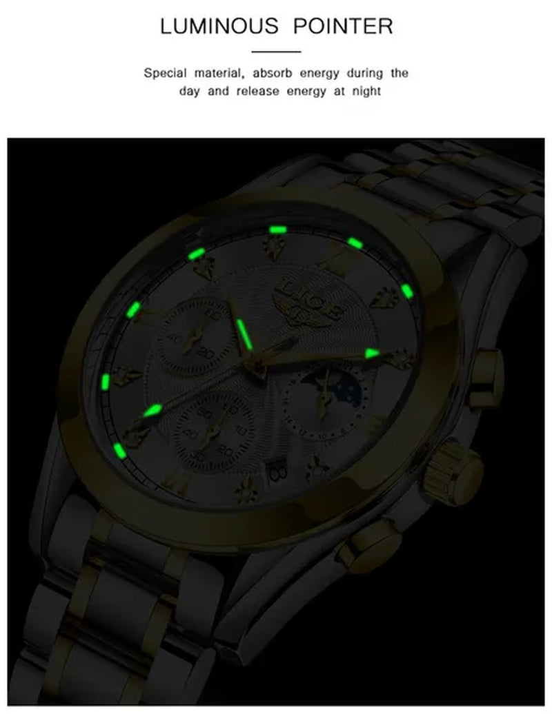 LIGE 2020 New Gold Watch Women Watches Ladies Creative Steel Women's Bracelet Watches Female Waterproof Clock Relogio Feminino