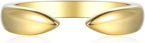 18K Gold Plated Sterling Silver Stackable Open Claw Ring Ajustable Wrap Ring | Cuff Stacking Rings