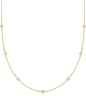 by  Diamond Station Necklace in 14Kt Gold