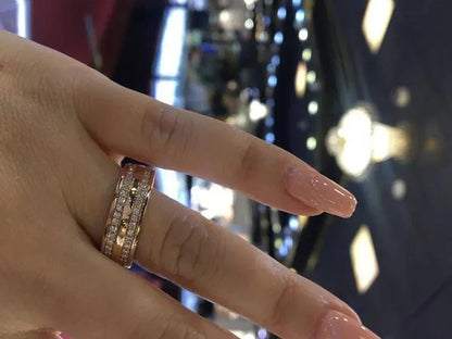 Luxury Fashion Brilliant Natural White Sapphire Gemstone Ring Wedding Band Engagement Party Christmas Gift Ring Size 4-12