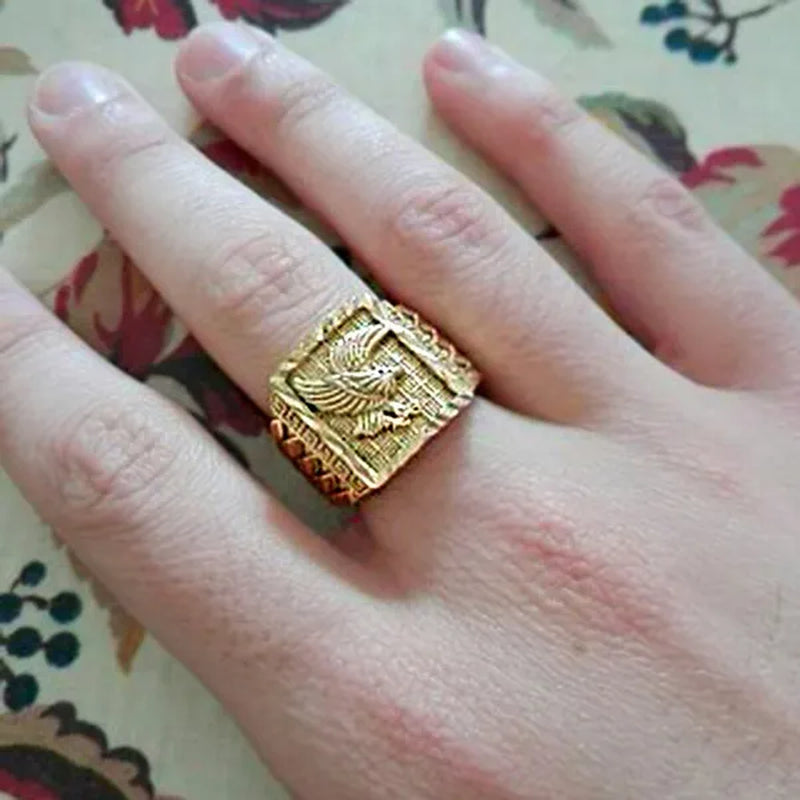 Punk Rock Eagle Men 's Ring Luxury Gold / Silver Color Size 7-13 Finger Jewelry